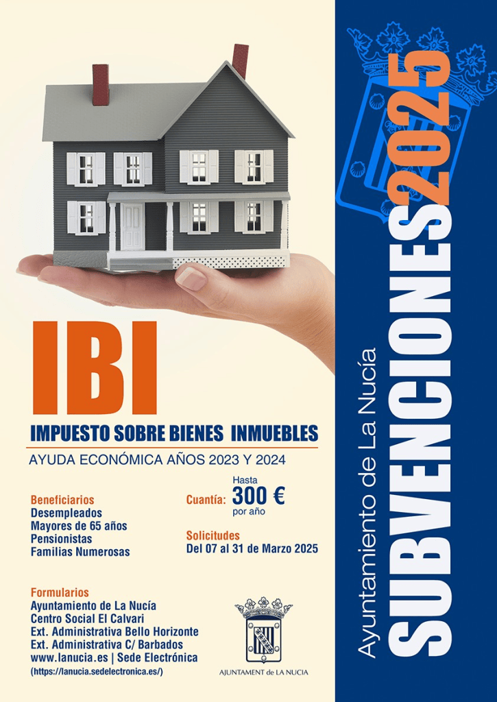Abierto el plazo para solicitar la subvención del IBI de los años 2023 ...